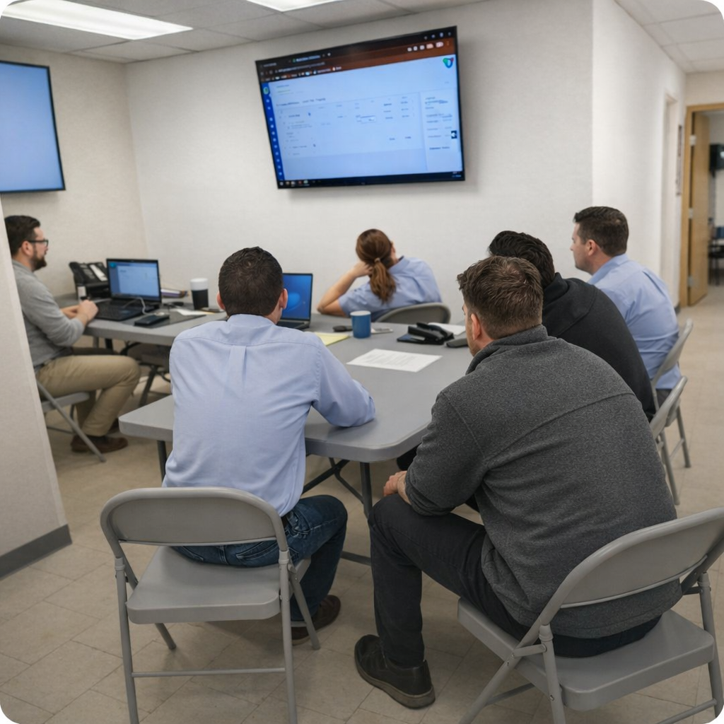 Team reviewing Aspire dashboards